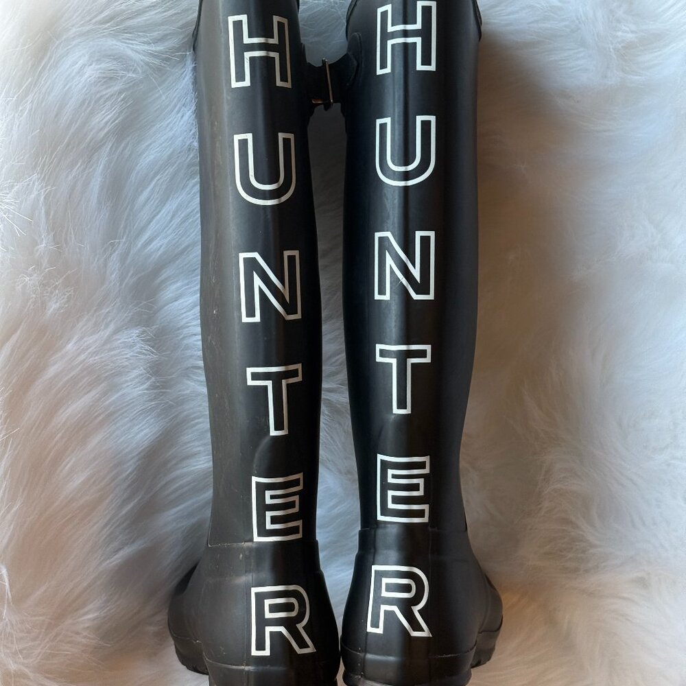 Hunter Original Tall Back Print Wellington Boots (Matte) - 9